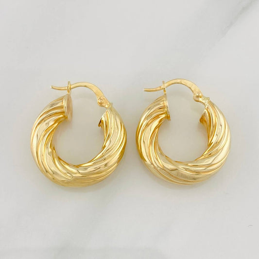 Hoop Earrings Rudi 3.9g / 1 in Yellow Gold 18K