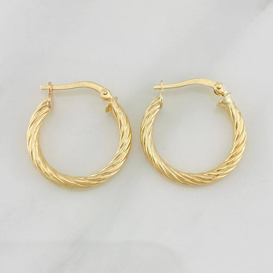 Hoop Earrings Mary 2g / 3/4 in Yellow Gold 18K