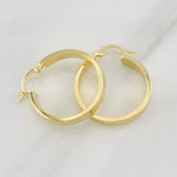 Hoop Earrings Screw 3.3g / 1 1/4 in 18K Yellow Gold