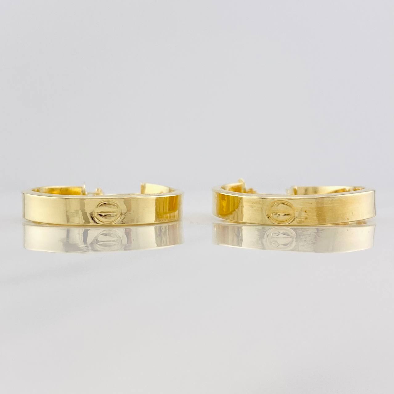 Hoop Earrings Screw 3.3g / 1 1/4 in 18K Yellow Gold