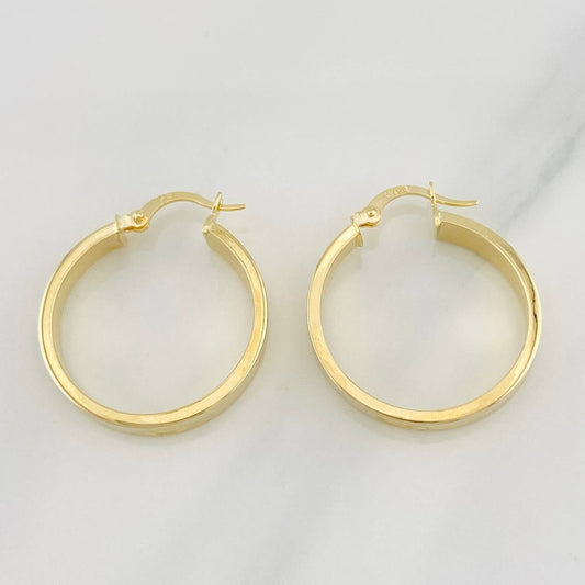 Hoop Earrings Screw 3.3g / 1 1/4 in 18K Yellow Gold