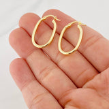 Hoop Earrings Jass Oval 1.55g / 1 in 18K Yellow Gold