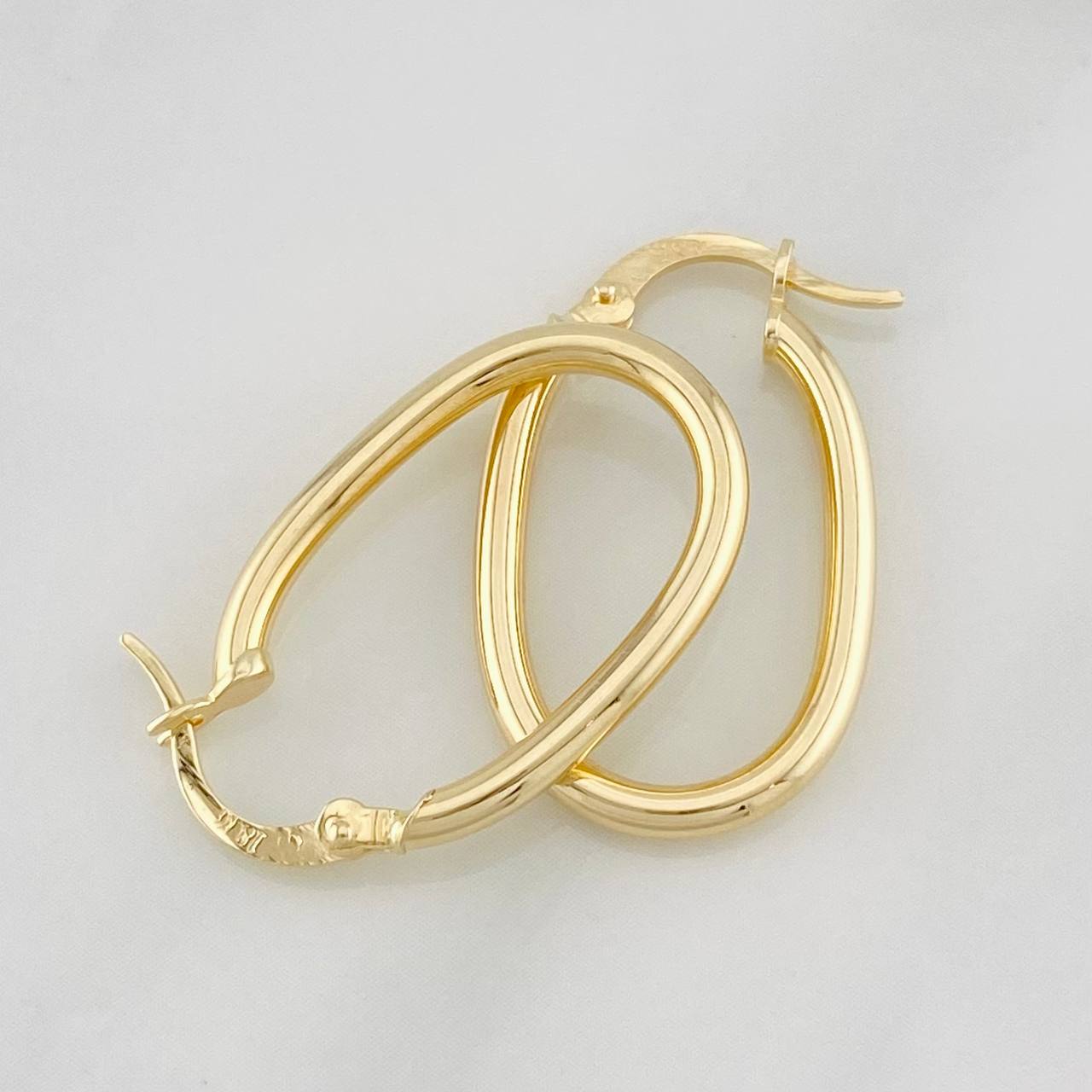 Hoop Earrings Jass Oval 1.55g / 1 in 18K Yellow Gold