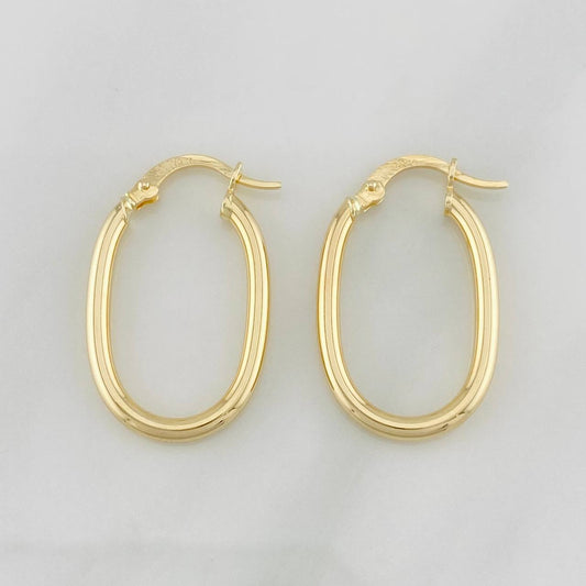 Hoop Earrings Jass Oval 1.55g / 1 in 18K Yellow Gold