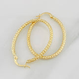Hoop Earrings Tefi Oval 2.15g / 1 1/2 in 18K Yellow Gold