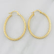 Hoop Earrings Tefi Oval 2.15g / 1 1/2 in 18K Yellow Gold