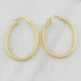 Hoop Earrings Tefi Oval 2.15g / 1 1/2 in 18K Yellow Gold