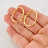 Hoop Earrings Arielle Oval 1.4g / 1 1/4 in 18K Yellow Gold