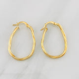 Hoop Earrings Arielle Oval 1.4g / 1 1/4 in 18K Yellow Gold