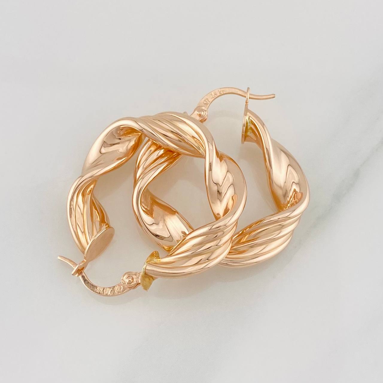Hoop Earrings Azir 4.6g / 1 1/4 in 18K Rose Gold