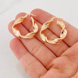 Hoop Earrings Azir 4.6g / 1 1/4 in 18K Rose Gold