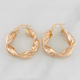 Hoop Earrings Azir 4.6g / 1 1/4 in 18K Rose Gold