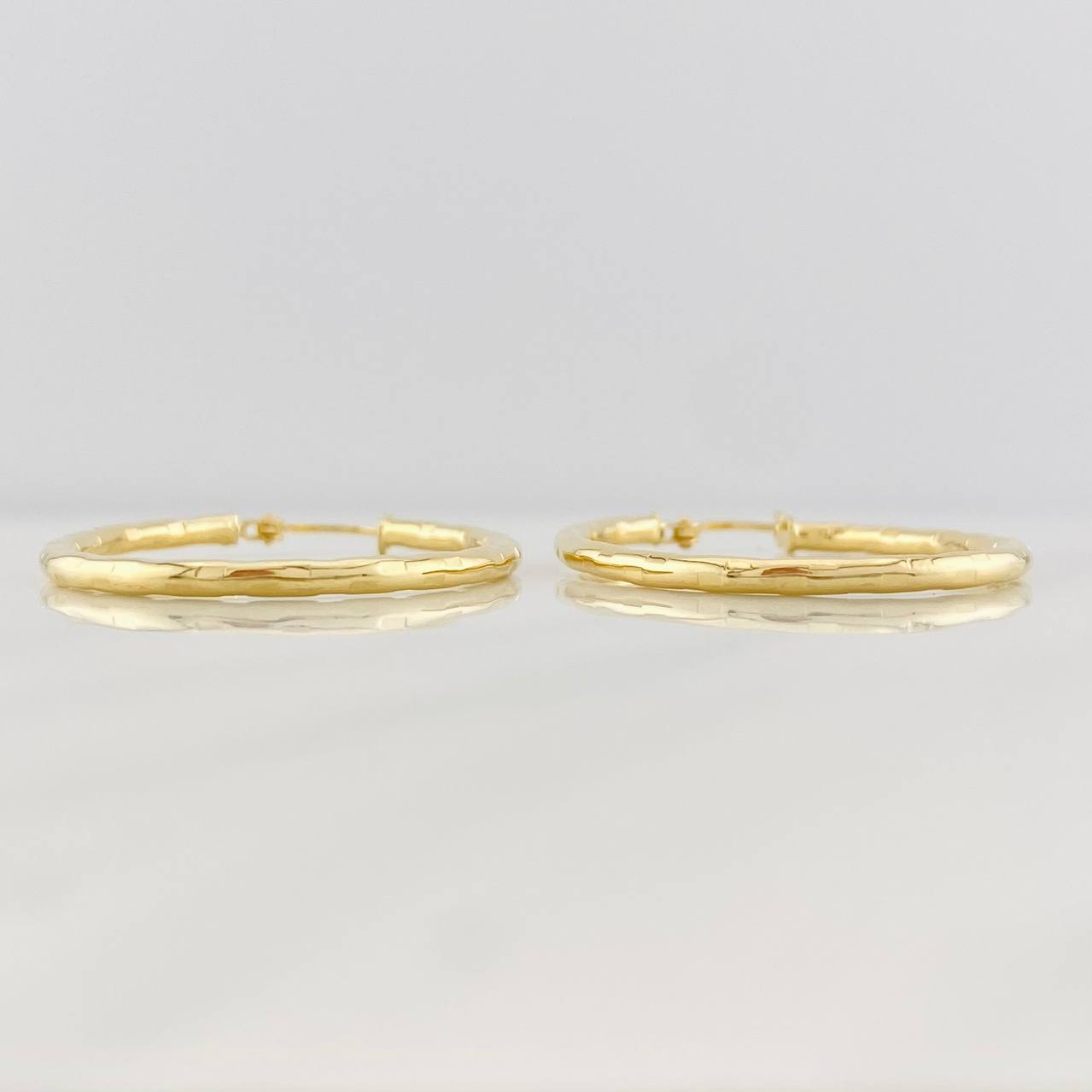 Hoop Earrings Lucero Oval 2g / 1 1/2 in Yellow Gold 18K