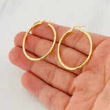 Hoop Earrings Lucero Oval 2g / 1 1/2 in Yellow Gold 18K