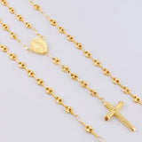 Rosary GC Diamond Cut Miraculous Virgin 7.9g / 22 in / 4.2mm Yellow Gold 18K