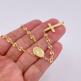 Rosary GC Diamond Cut Miraculous Virgin 8.1g / 22 in / 4.2mm Yellow Gold 18K