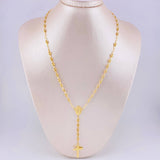 Rosary GC Diamond Cut Miraculous Virgin 8.05g / 22 in / 4.2mm Yellow Gold 18K