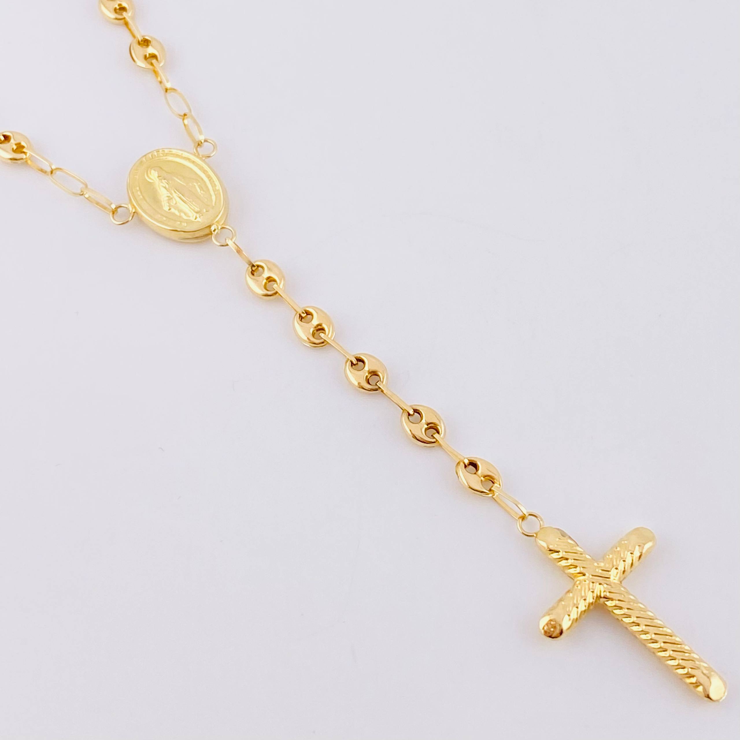 Rosary GC Miraculous Virgin 7.2g / 22 in / 4.1mm Yellow Gold 18K