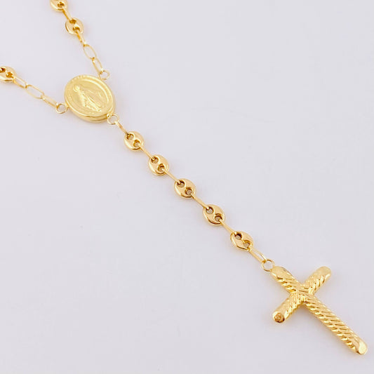 Rosary GC Miraculous Virgin 7.2g / 22 in / 4.1mm Yellow Gold 18K
