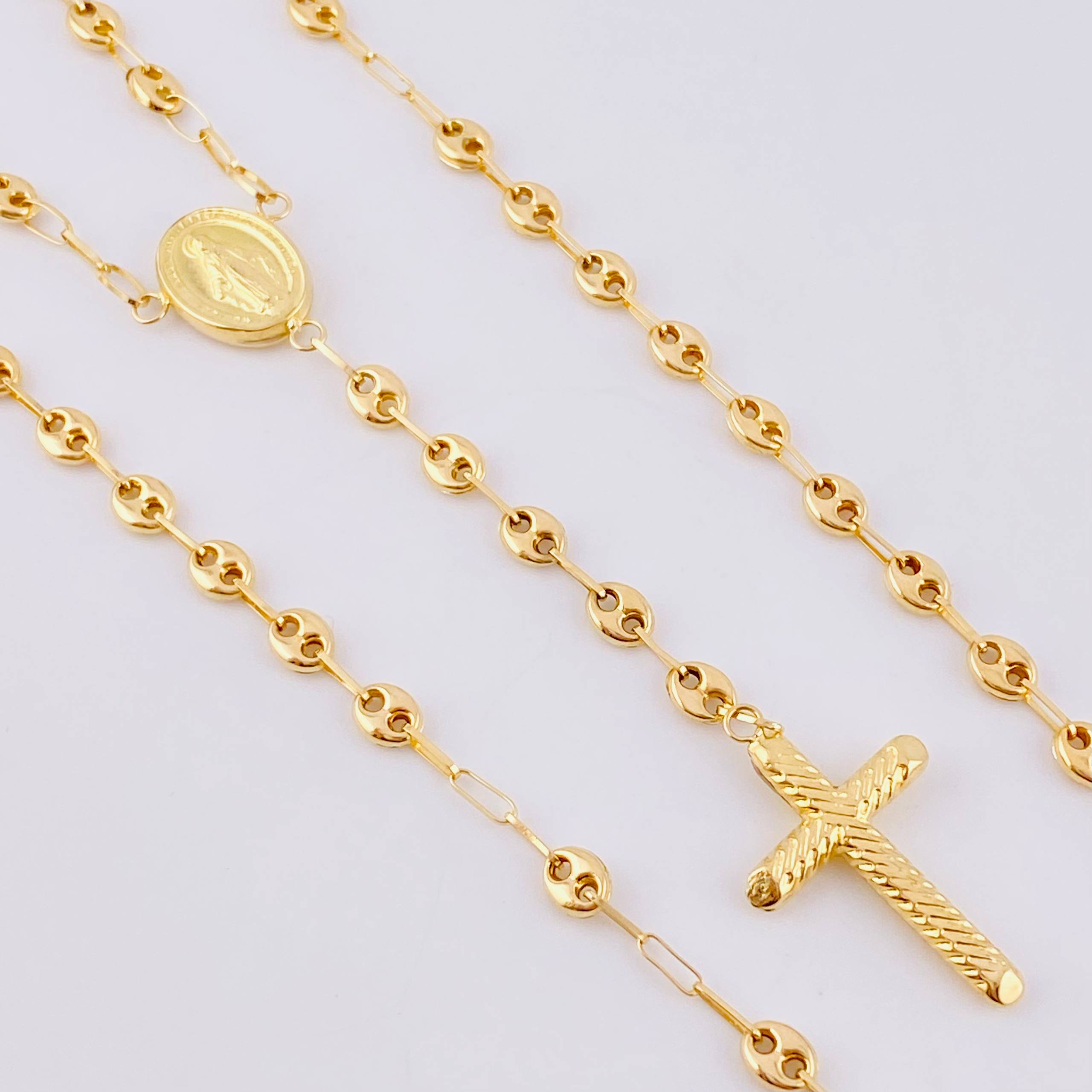 Rosary GC Miraculous Virgin 7.2g / 22 in / 4.1mm Yellow Gold 18K