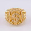 Anillo Sello Signo Dólar 10.55g / T9 Oro Amarillo 18K