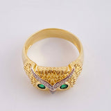 Anillo Búho 7.75g / T10 Dos Oros Amarillo Blanco 18K