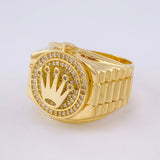 Crown Belt Ring 7.95g / Size 8 1/4 Yellow Gold 18K