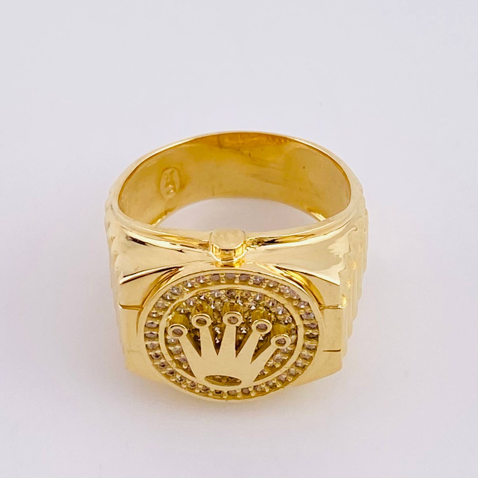 Anillo Cinturón Corona 8g / T10 3/4 Oro Amarillo 18K