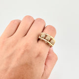 Anillo Trio Bolas de Fuego 8.8g / T8 1/2 Oro Amarillo 18K
