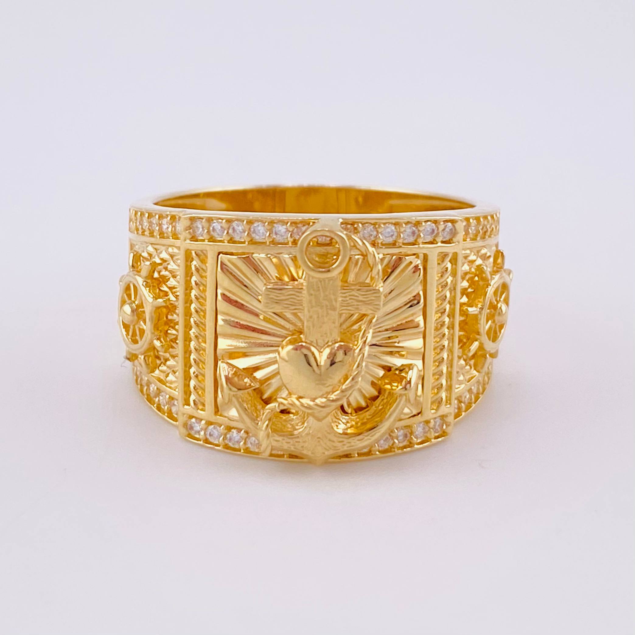 Anchor Heart Ring 8.9g / T9 Yellow Gold 18K