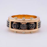 Trio Beads of Fire Ring 16.45g / Size 12 3/4 Two-Tone White and Rose Gold 18K