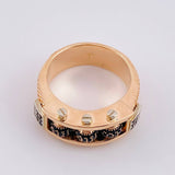 Trio Beads of Fire Ring 16.45g / Size 12 3/4 Two-Tone White and Rose Gold 18K
