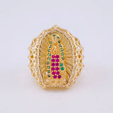 Virgin of Guadalupe Ring 5g / Size 5 1/2 Yellow Gold 18K