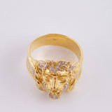 Anillo Rostro Cristo 8.3g / T10 1/2 Dos Oros Amarillo Blanco 18K