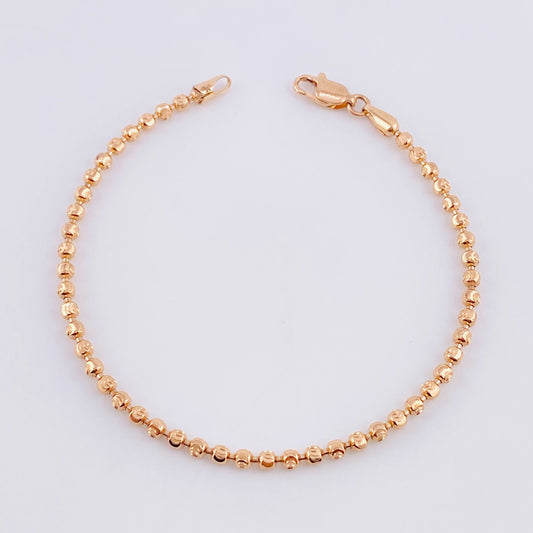 Pulso Militar Media Luna 6.4g / 7 3/4 in / 3mm Oro Rosa 18K
