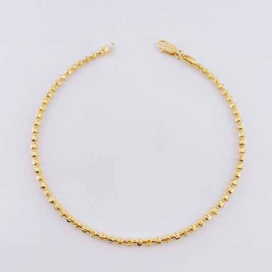 Military Half Moon Anklet 8.3g / 10 in / 3mm 18K Yellow Gold