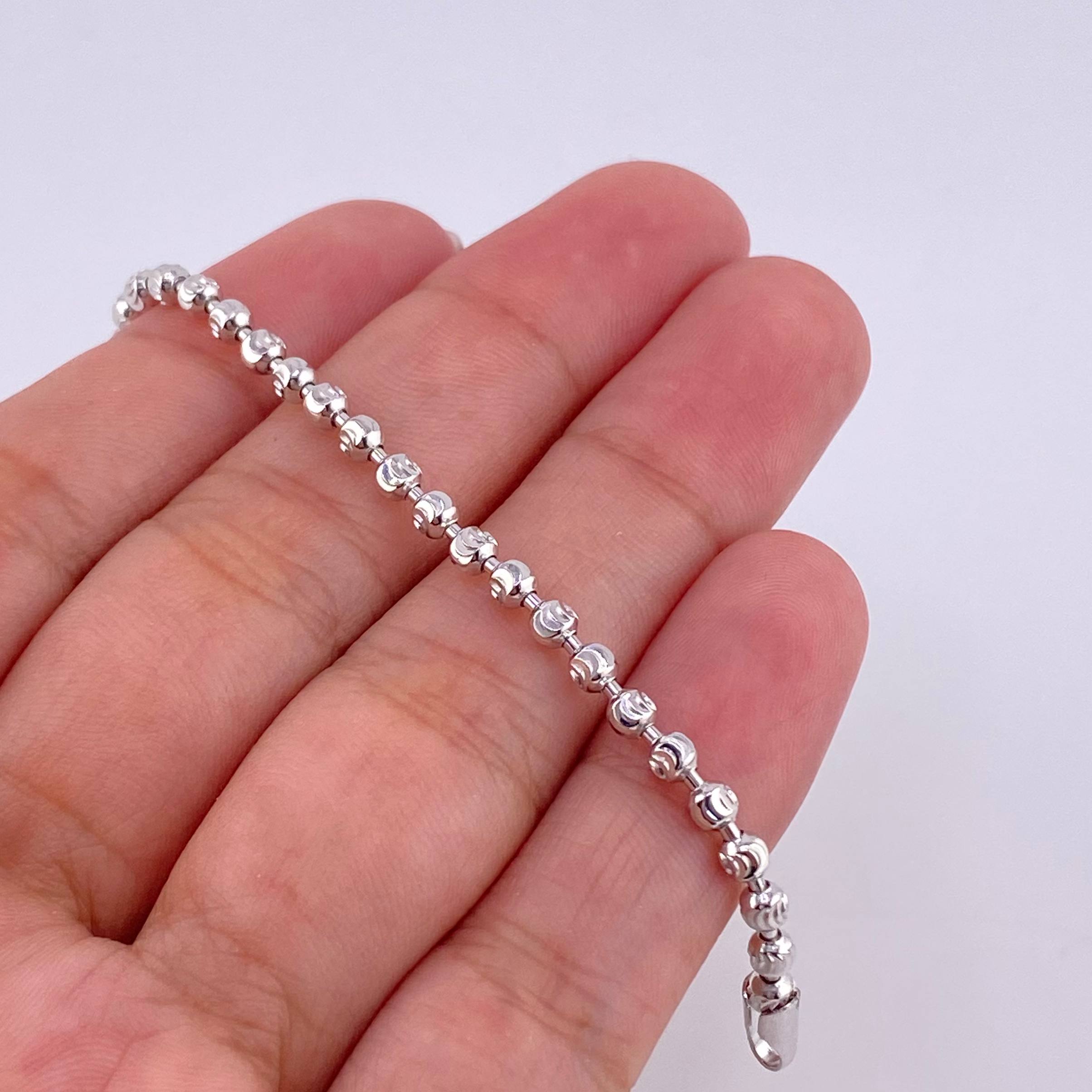 Pulso Militar Media Luna 6g / 7 3/4 in / 3mm Oro Blanco 18K