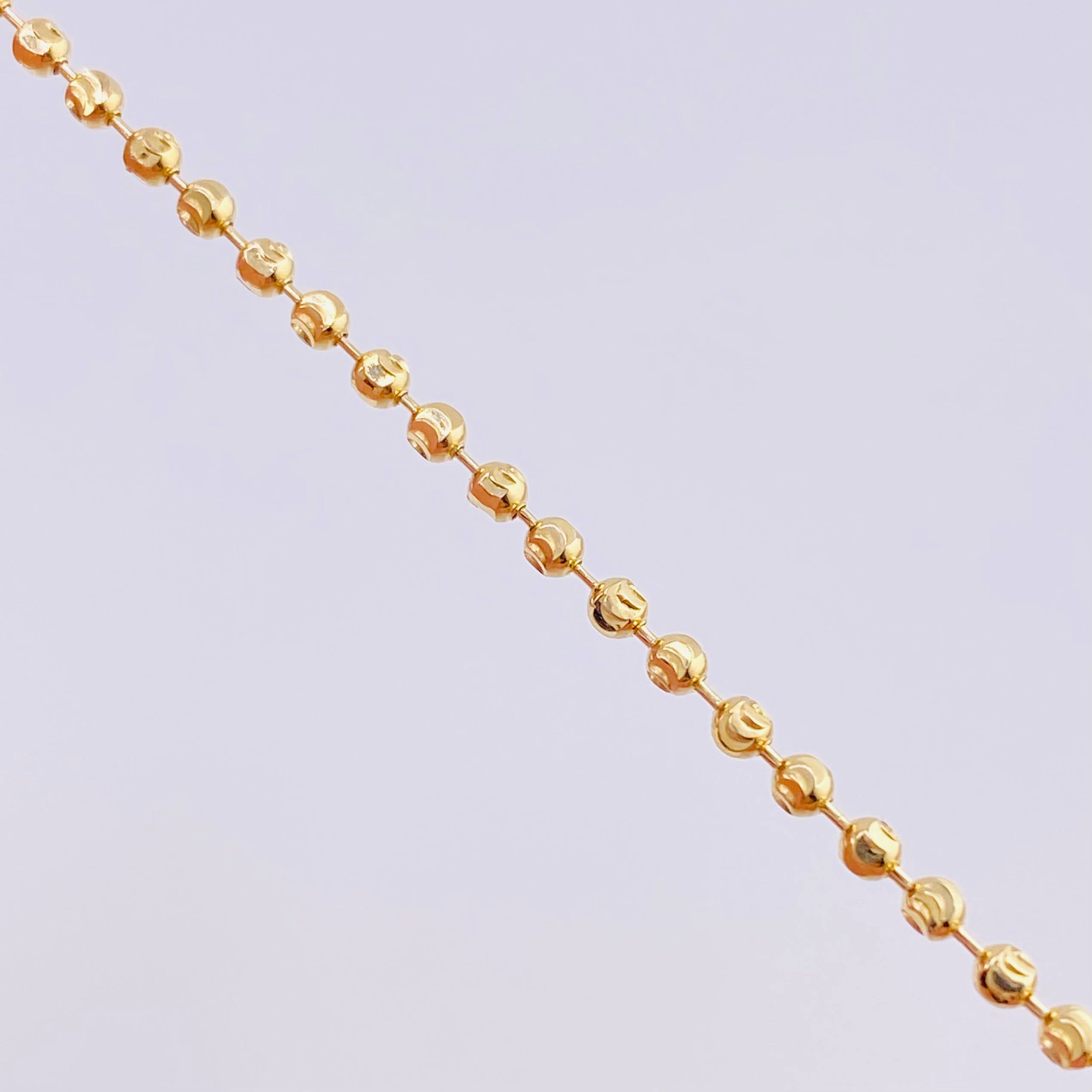 Military Bracelet Half Moon Diamond Cut 2.3g / 6 3/4 in / 2mm Yellow Gold 18K