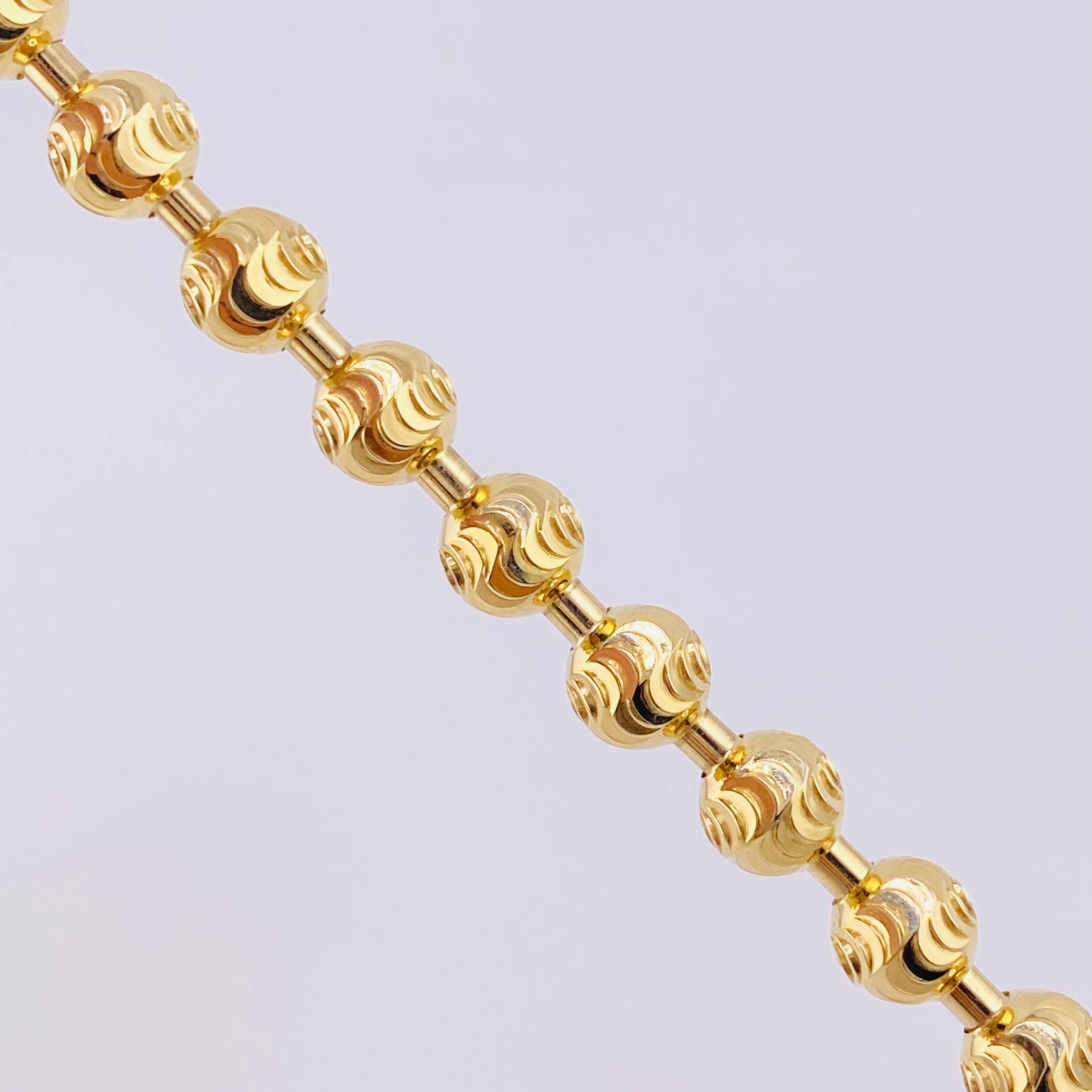 Bracelet Military Half Moon 16.65g / 8 in / 7mm Yellow Gold 18K
