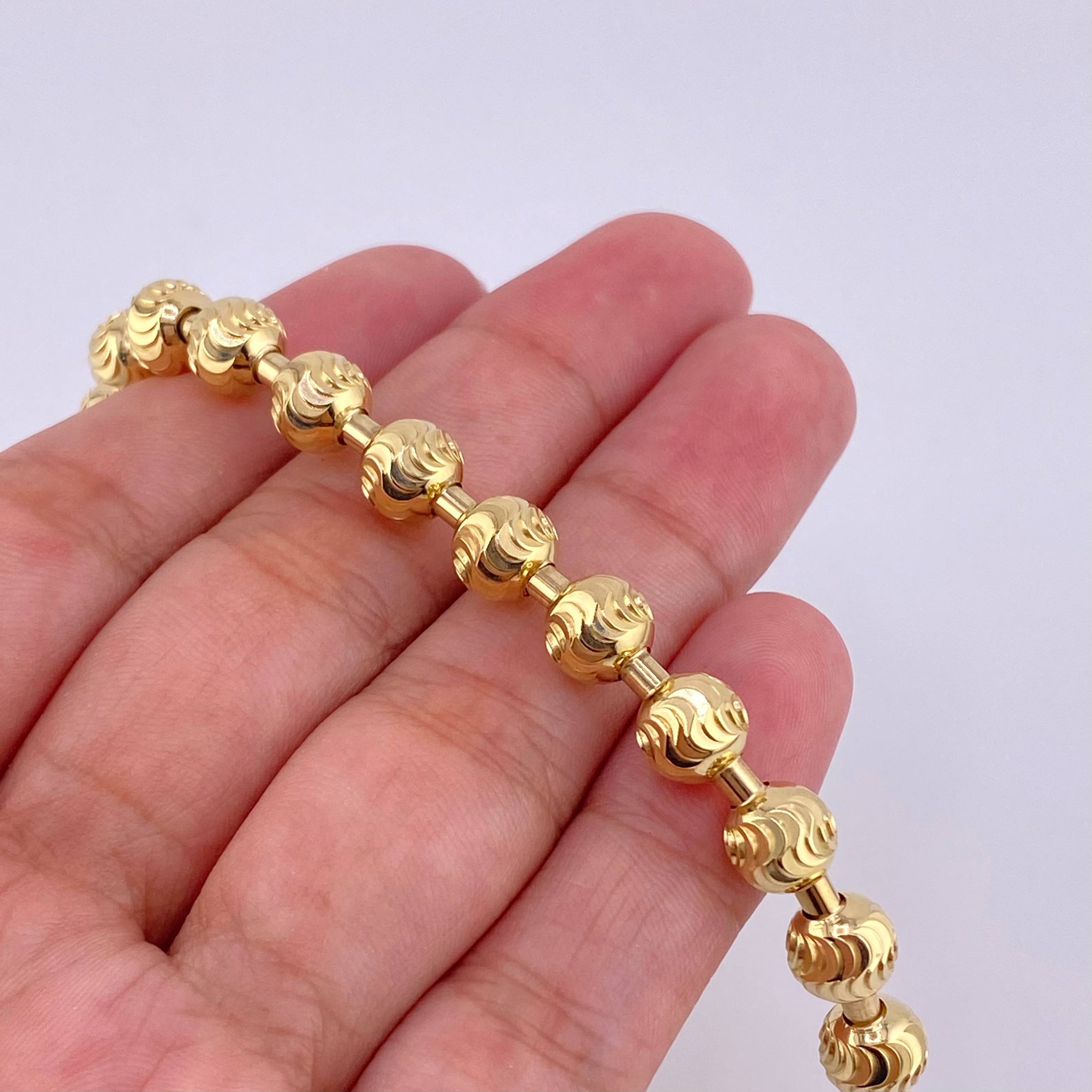 Bracelet Military Half Moon 16.65g / 8 in / 7mm Yellow Gold 18K