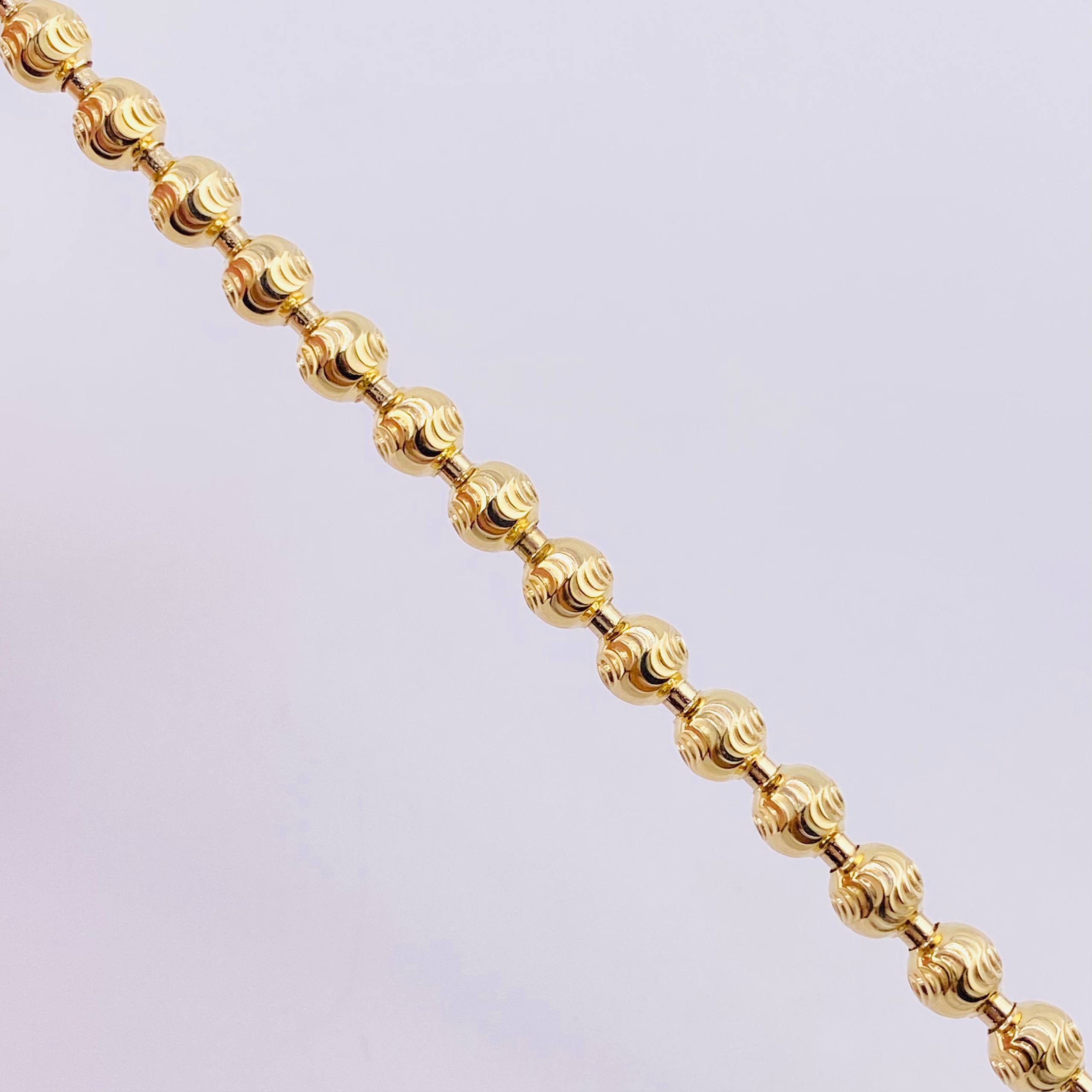Pulso Militar Media Luna 9.75g / 8 in / 5mm Oro Amarillo 18K