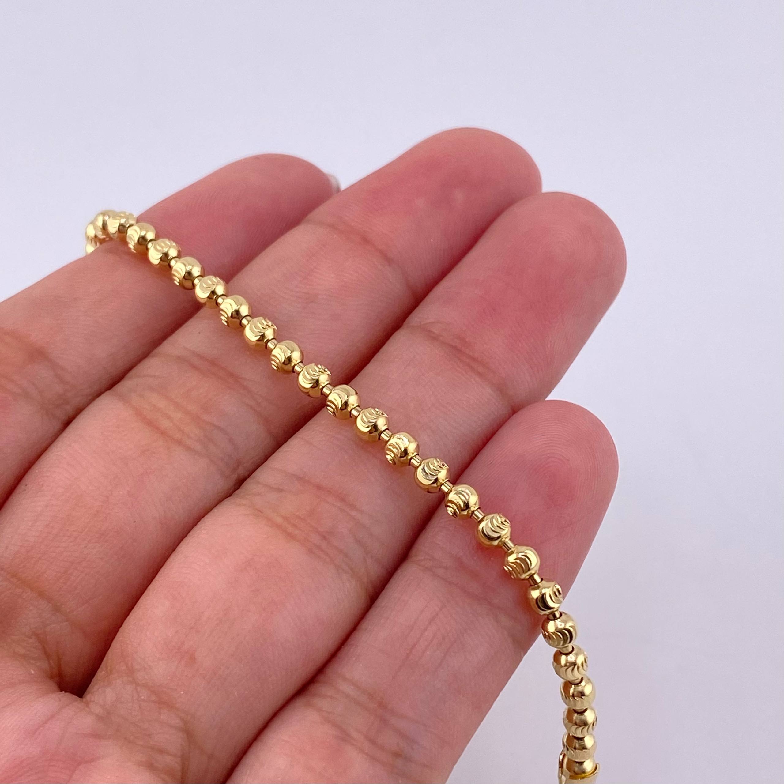 Pulso Militar Media Luna 5.45g / 7 in / 3mm Oro Amarillo 18K