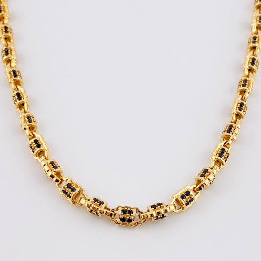 Cadena Rustica Cilindros 53g / 26 in / 5mm Oro Amarillo 18K