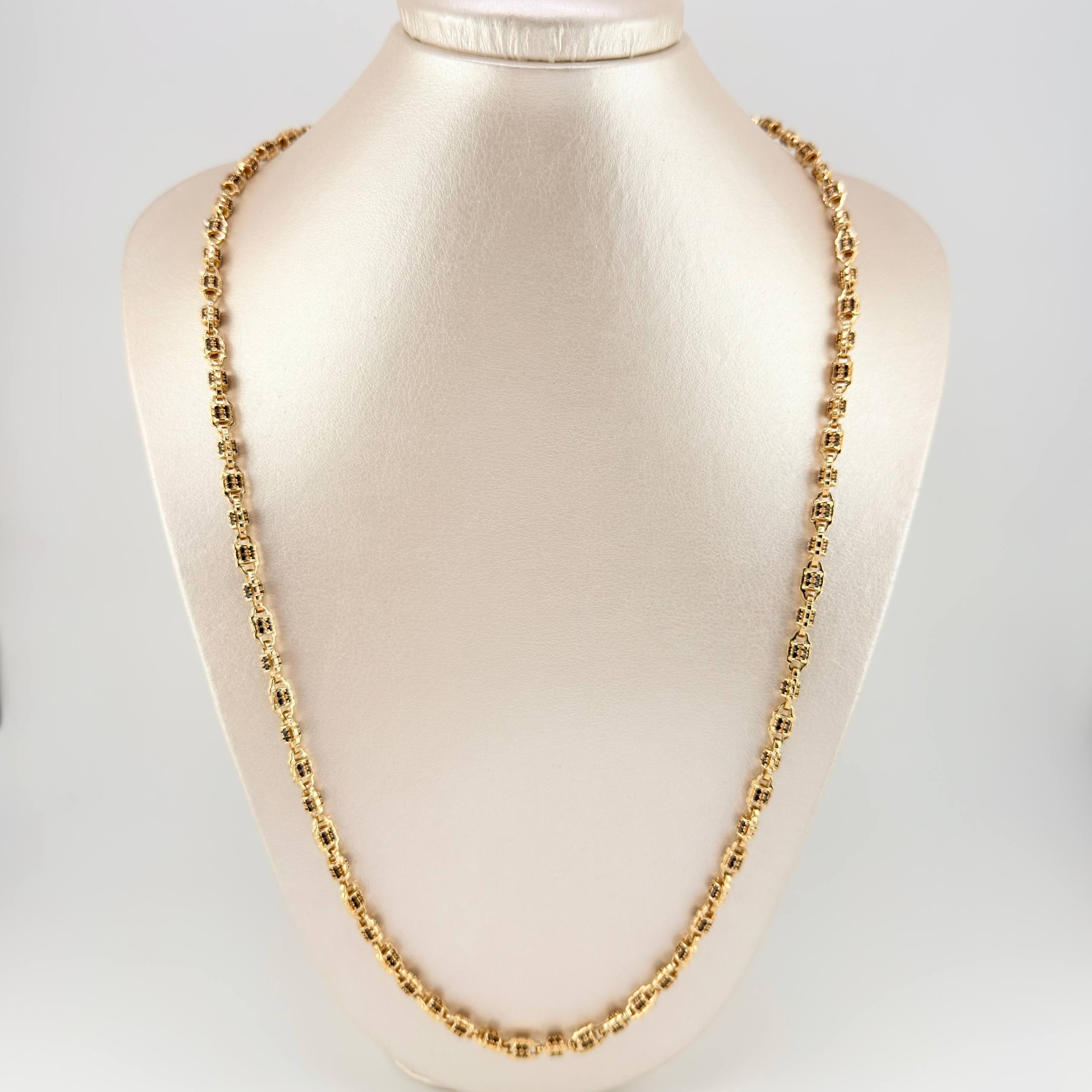 Rustic Cylinder Chain 53g / 26 in / 5mm Yellow Gold 18K
