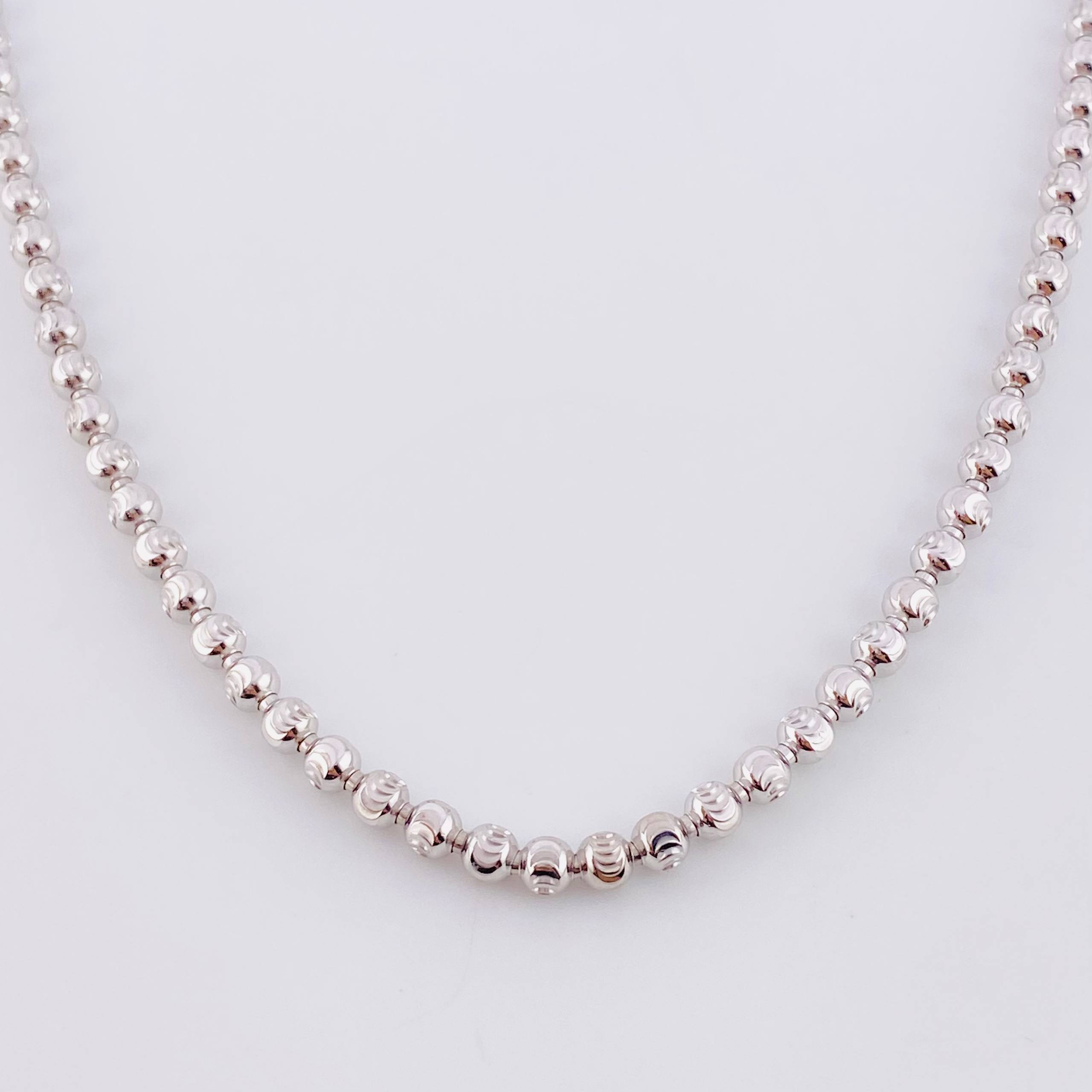 Half Moon Military Chain 18.4g / 26 in / 2.95mm 18K White Gold