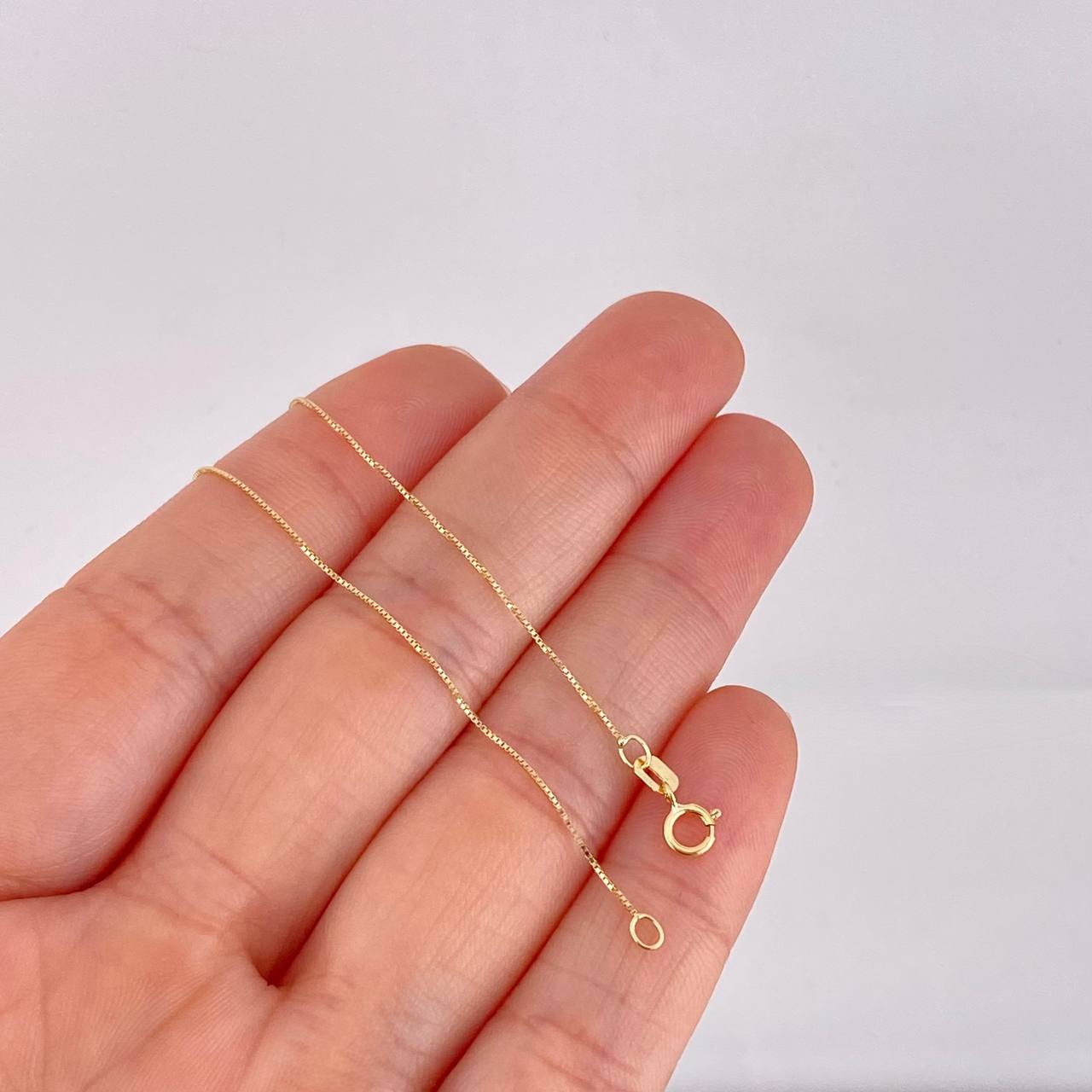 Cadena Veneciana 0.8g / 16 in / 0.6mm Oro Amarillo 18K