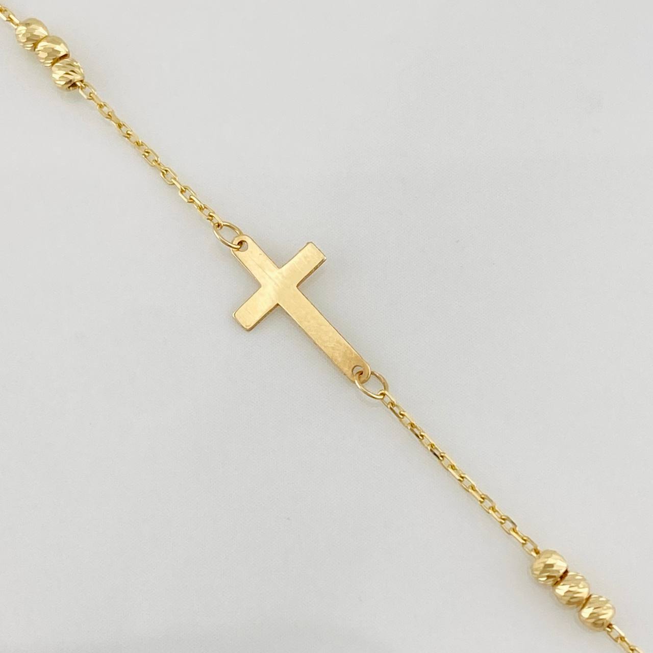 Bracelet Classic Link Crosses 1.3g / 17.5cm - 20cm / 0.6mm Yellow Gold 18K