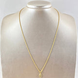 Set Cadena Lazo 1gr / 45cm / 1.2mm + Dije Virgen Guadalupe 0.35gr / 1.5cm Cargador Bordeado 1.3gr Oro Amarillo 18K (Oferta)