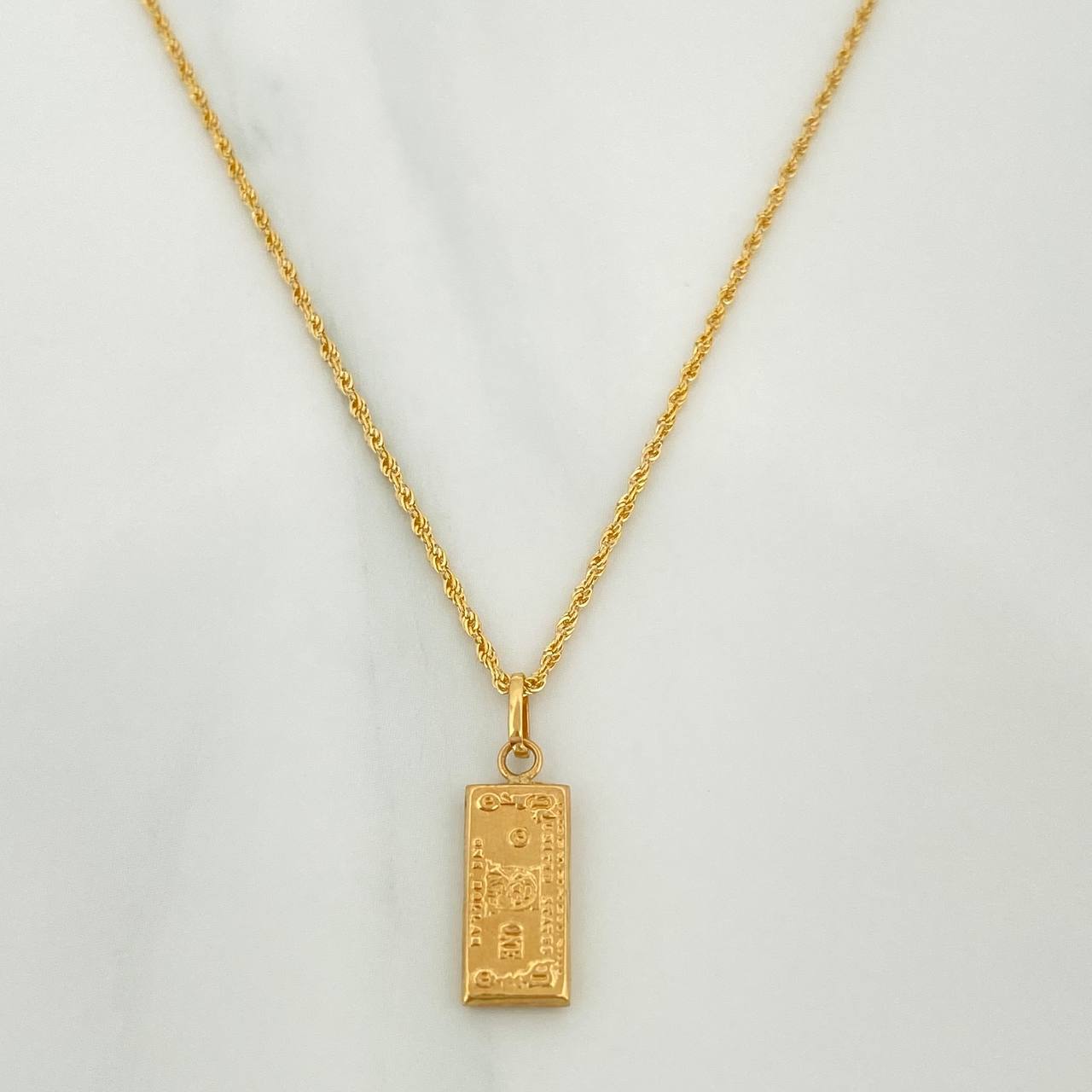 Rope Chain Set + One Dollar Pendant / 1.75gr / 23 1/2 in 18K Yellow Gold