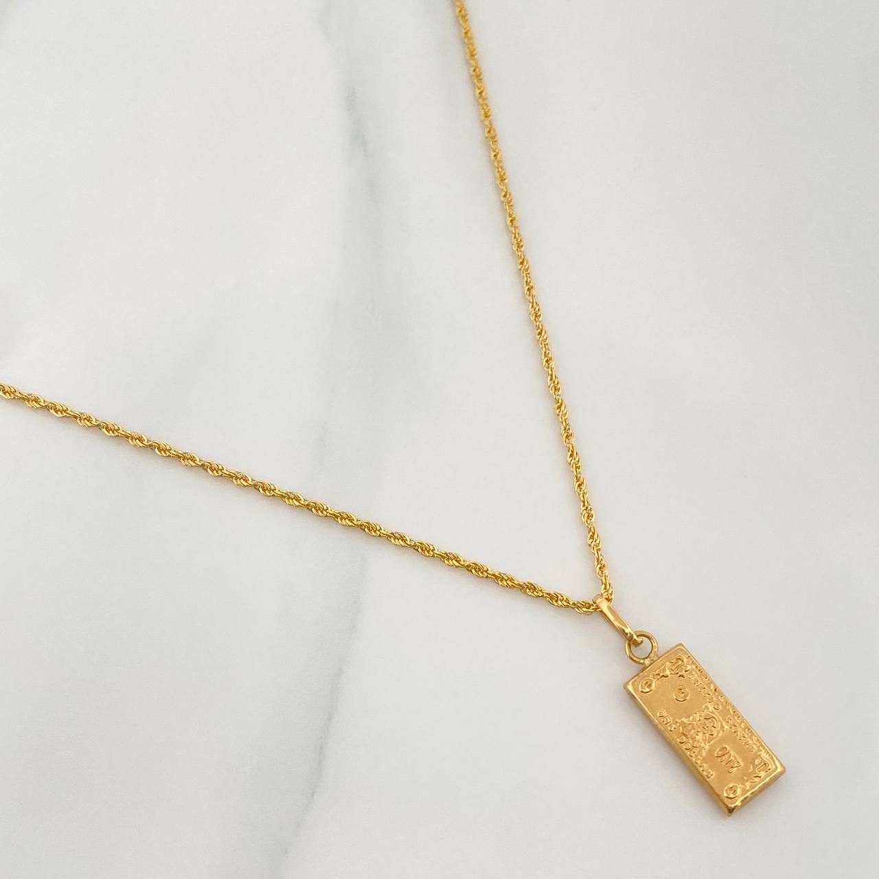 Rope Chain Set + One Dollar Pendant / 1.6gr / 19 3/4 in 18K Yellow Gold